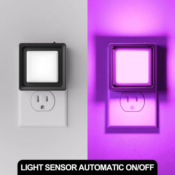 YANSUN Purple Night Lights Dusk to Dawn Sensor, Adjustable