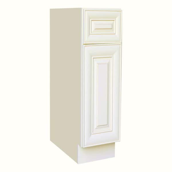 Plywell Ready to Assemble 15 in. x 34.5 in. x24 in. Shaker Base Cabinet with 1 Door and 1 Drawer in Antique White