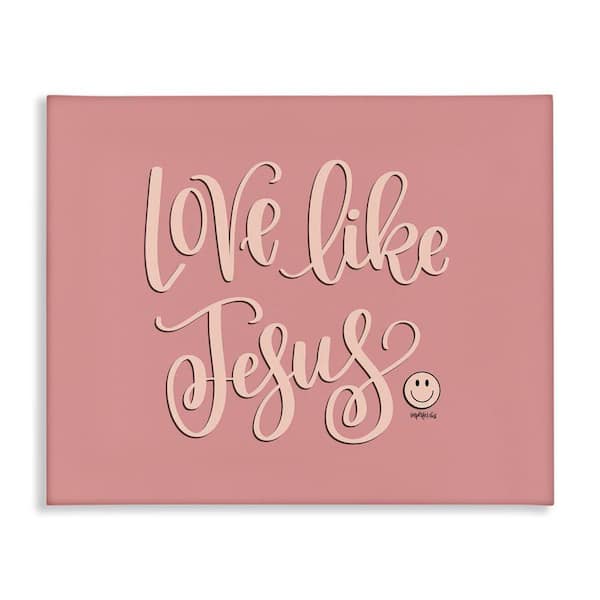 Stupell Industries Pink Love Like Jesus by Imperfect Dust Unframed Religious Graphic Art Print 30 in. x 40 in.