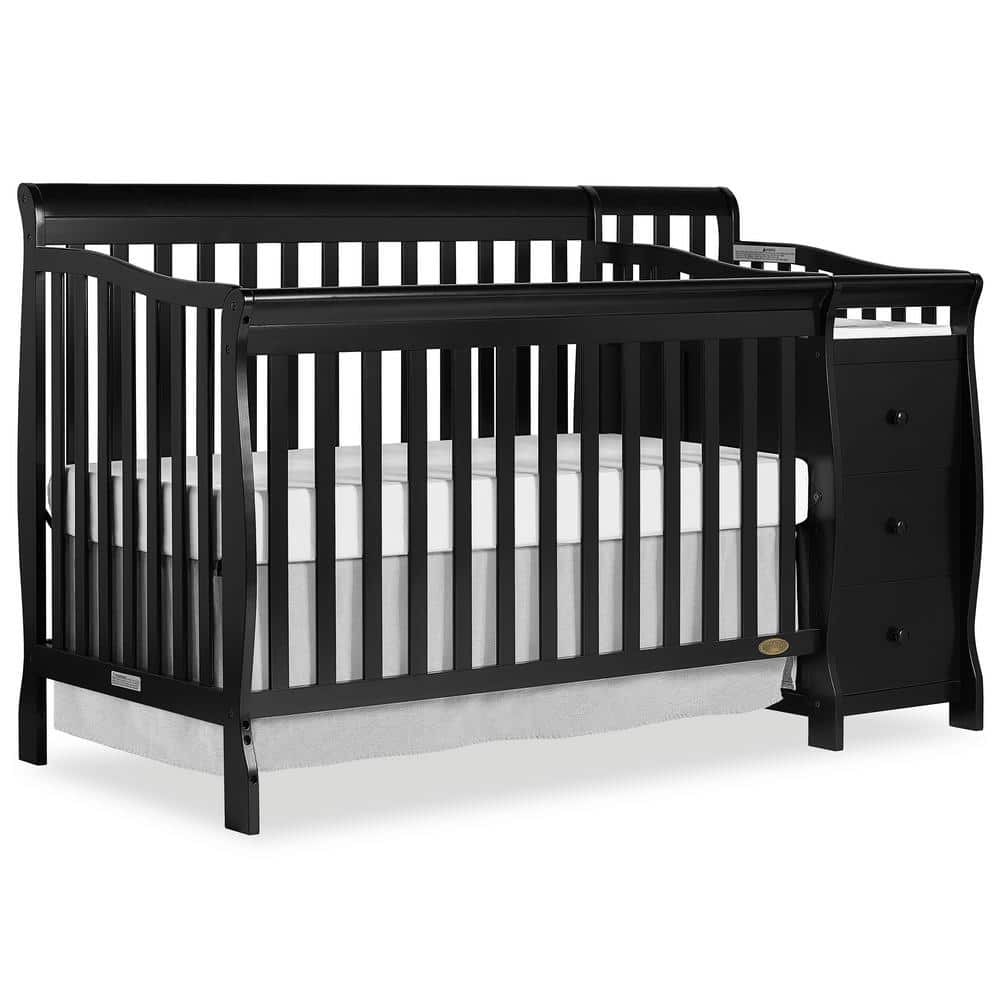 Brody Black 5-in-1 Convertible Crib with Changer -  Dream On Me, 620-K