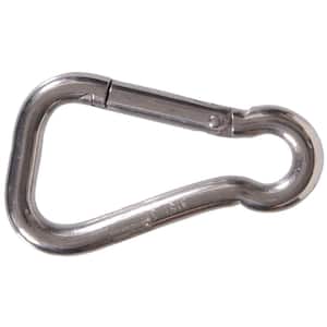 Carabiner Clip Screw Lock Link Chain Fastener Hook With Rings Stainless Steel 
