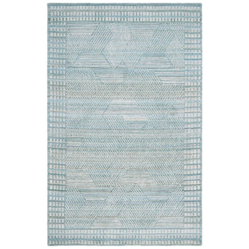 Marquee 5 ft. x 8 ft. Turquoise/Gray Chevron Border Area Rug price history on PriceWatchPro