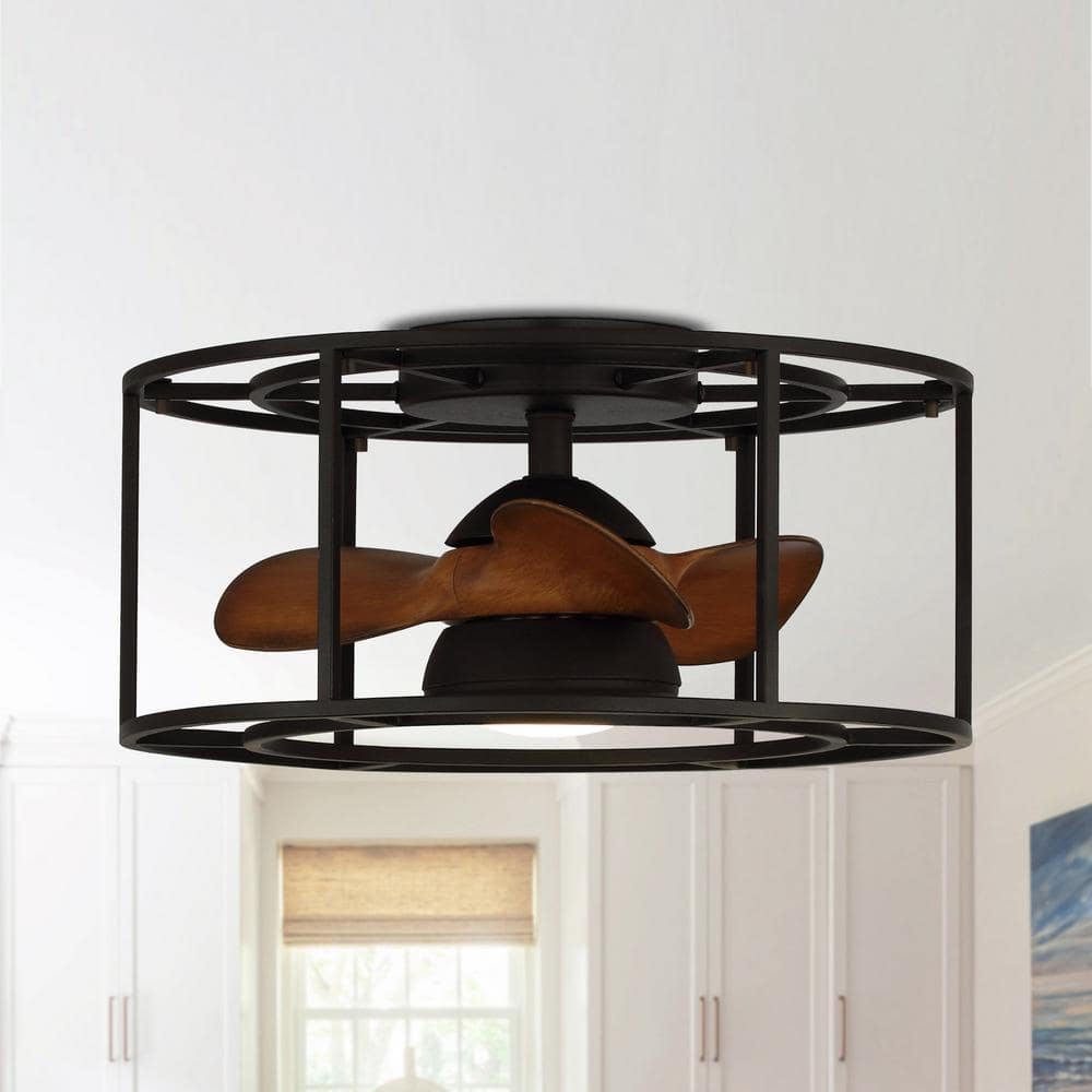 20 in. LED Indoor Black Flush Mount Ceiling Fan with Light and Remote Control price history on PriceWatchPro