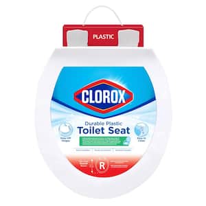 Clorox Round Closed Front Plastic Toilet Seat in White with Easy-Off Hinges