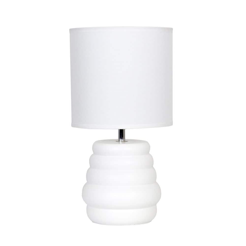 12.68 Stacked Ceramic Table Lamp, Off White Base with Fabric Shade for Bedroom or Office price history on PriceWatchPro