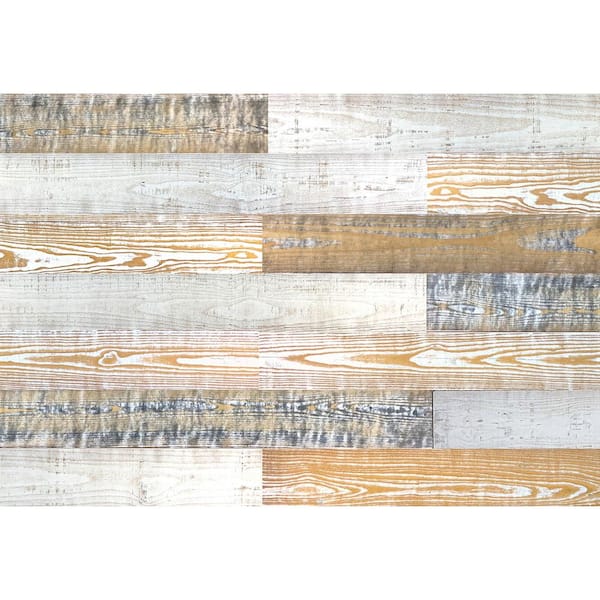 Thermo-Treated 1/4 in. x 5 in. x 4 ft. Pearl, Art and Camo Warp Resistant Barn Wood Wall Planks (10 sq. ft. per 6 Pack)
