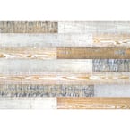 Thermo-treated 1/4 in. x 5 in. x 4 ft. White, Gold and Gray Barn Wood Wall Planks (10 sq. ft. per 6 Pack)