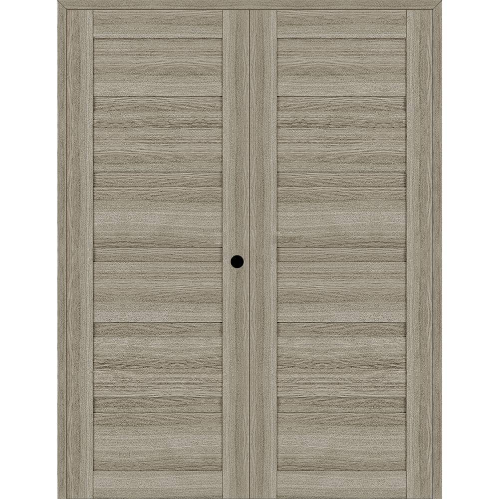 Louver 64 in. x 83.25 in. Left-Hand Active Shambor Wood Composite Double Prehung Interior Door price history on PriceWatchPro