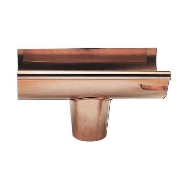 5 in. Copper Half-Round Drop Outlet