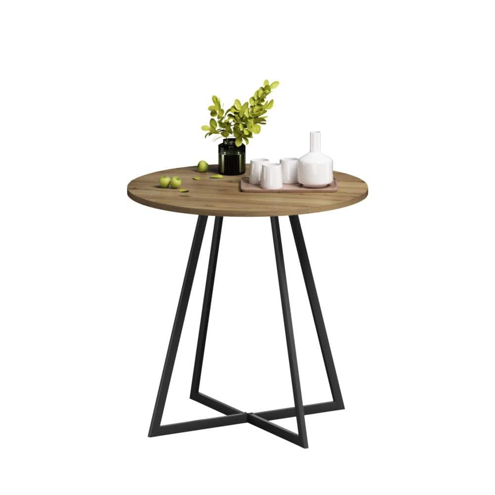 Brown MDF 31.5 in. Metal Leg Base Dining Table Seats 4 durable construction easy to install price history on PriceWatchPro