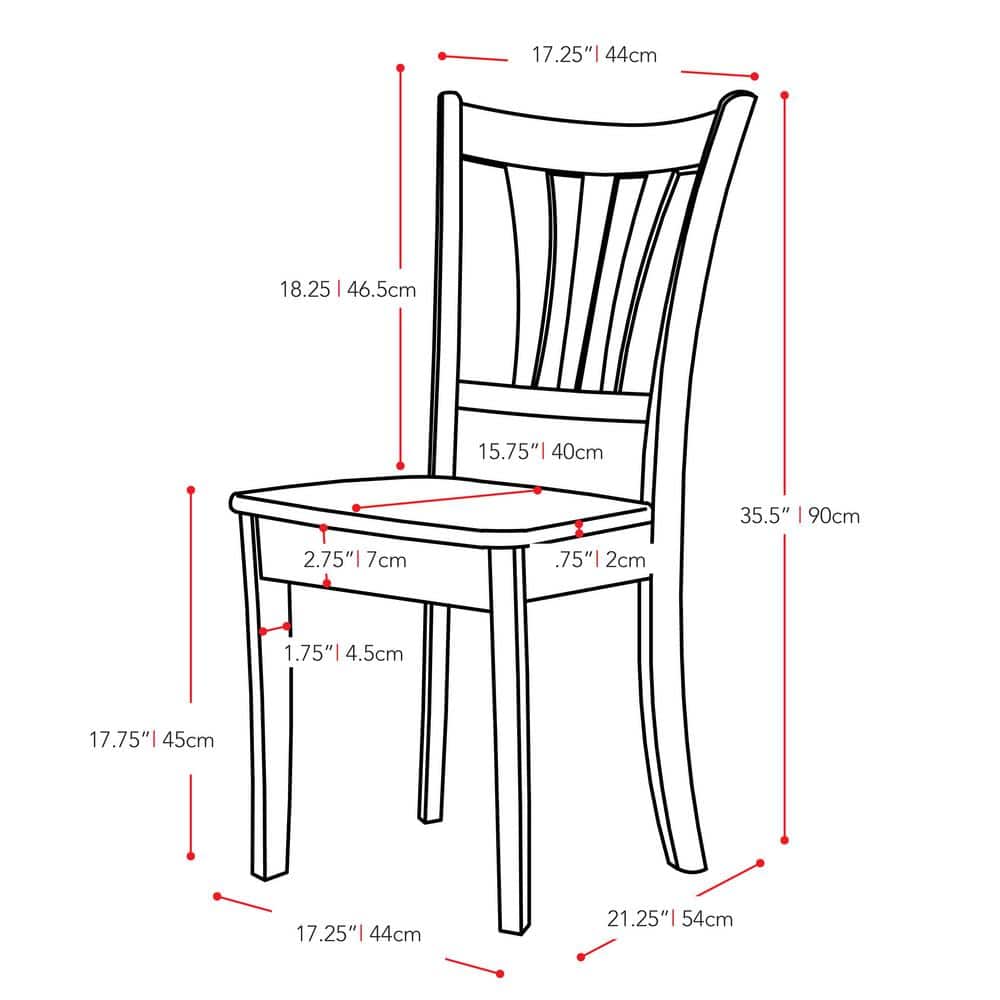 High Ladderback Cream and Brown Wood Side Chair Set