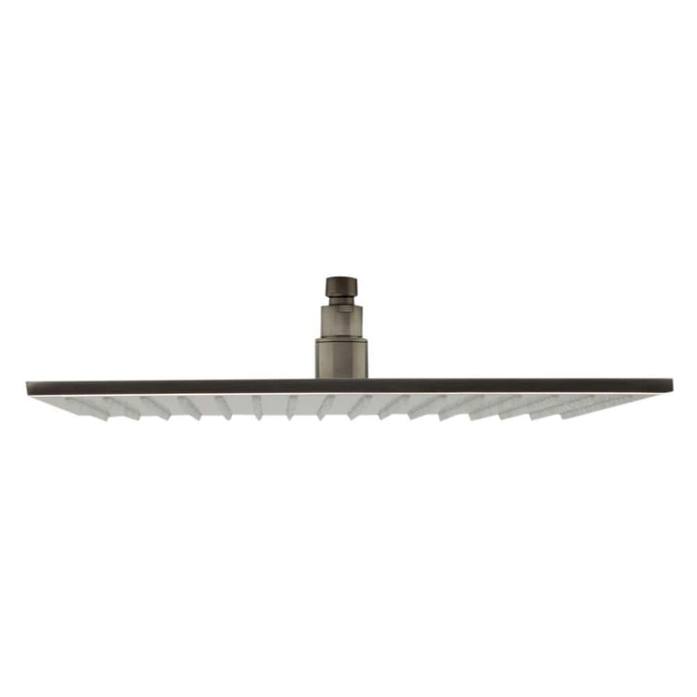 Brushed Nickel Square LED Rain Shower Head, 16-inch