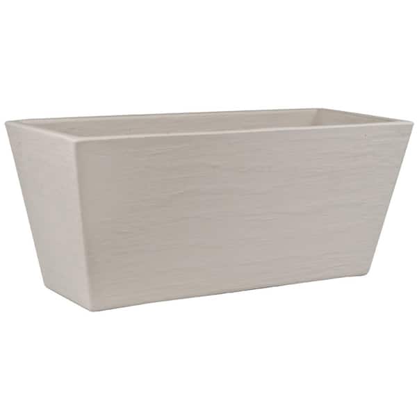 Pride Garden Products Toscana 14 in. L x 31 in. W x 14 in. H White Plastic Flared Rectangle Patio Planter