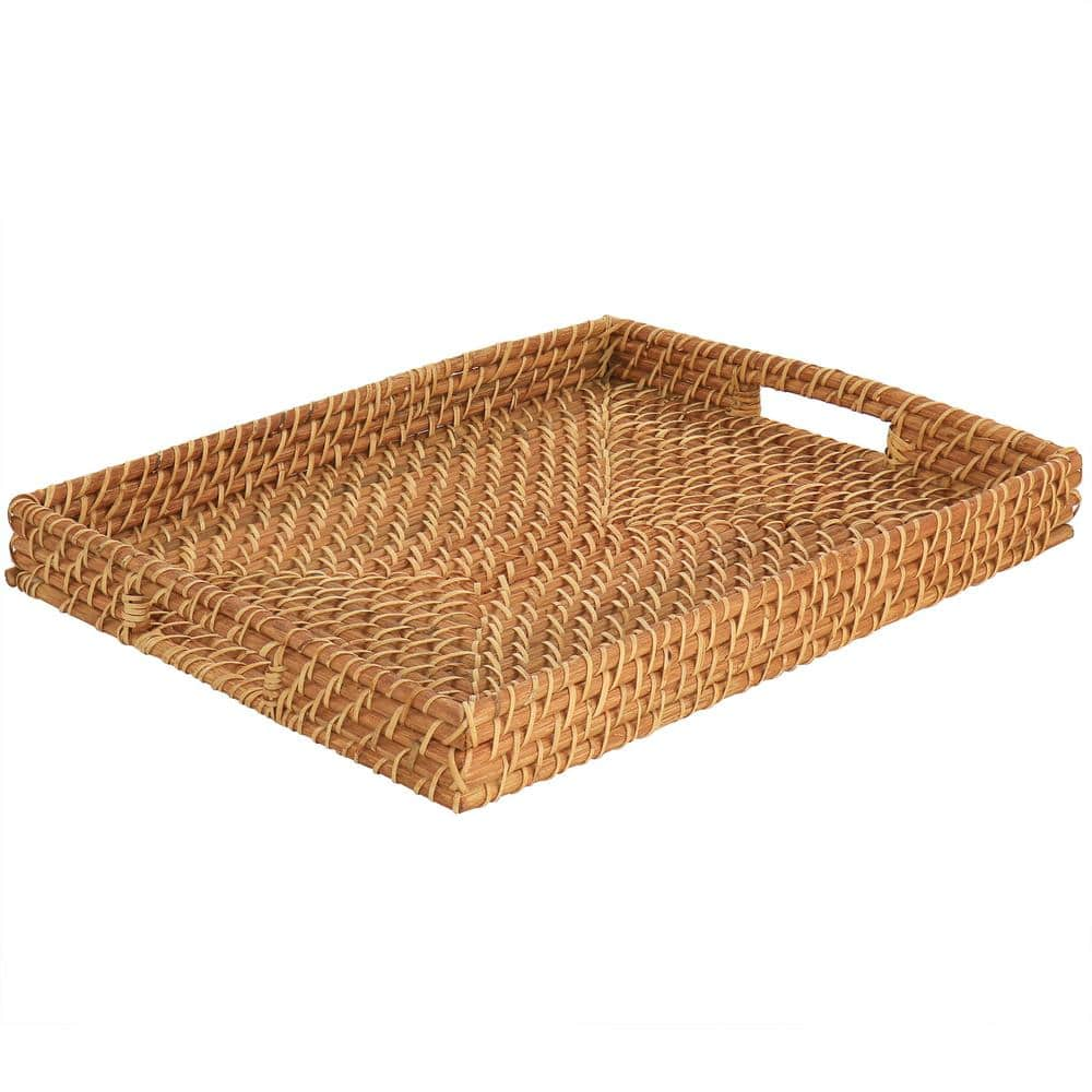 MARTHA STEWART 16 Inch Rattan Woven Serving Tray in Brown 985117947M ...