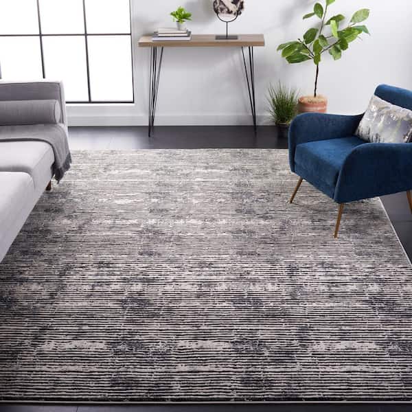 Lurex 7 ft. x 9 ft. Black/Gray Abstract Area Rug