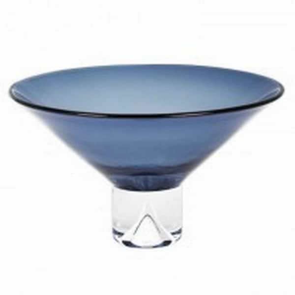 HomeRoots Amelia 11 in. W x 7.25 in. H x 11 in. D Novelty Blue Crystal Bowls