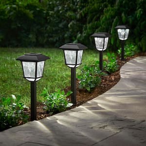 Terrace Park 10 Lumens Black Integrated LED Weather Resistant Outdoor Solar Path Light (4-Pack)