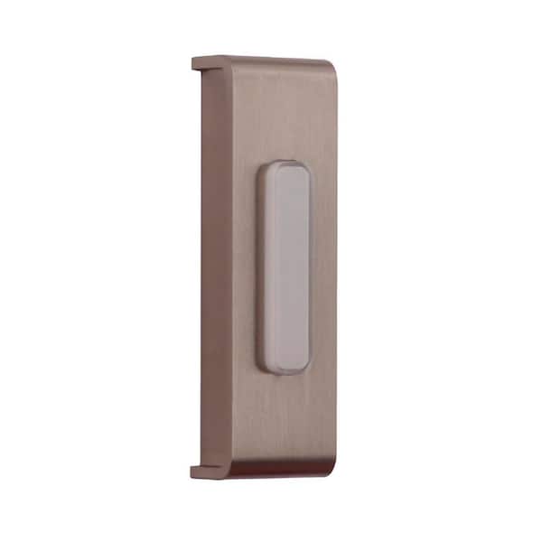Wired Surface Mount Brushed Polished Nickel Finish Doorbell Push Button with Illuminated LED Chime Button