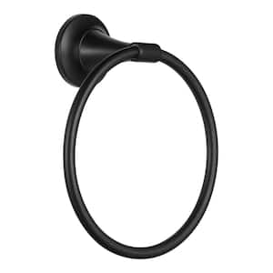Constructor Wall Mounted Towel Ring in Matte Black