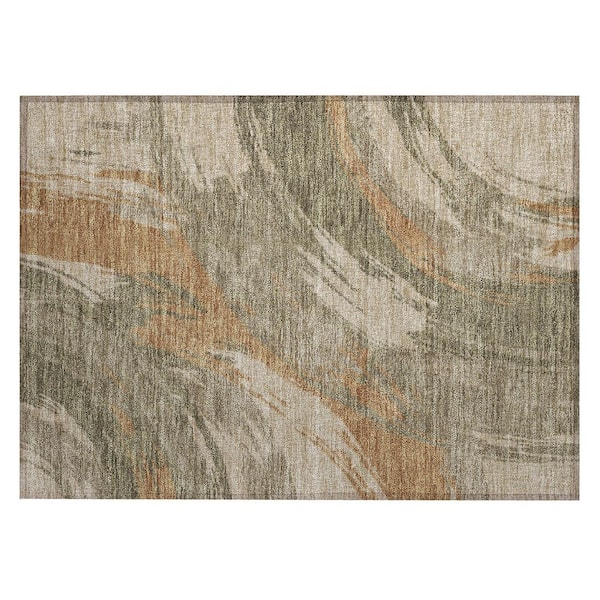 Chantille Machine Washable Indoor/Outdoor Abstract ACN2957 Gold 3 ft. x 4 ft. Area Rug