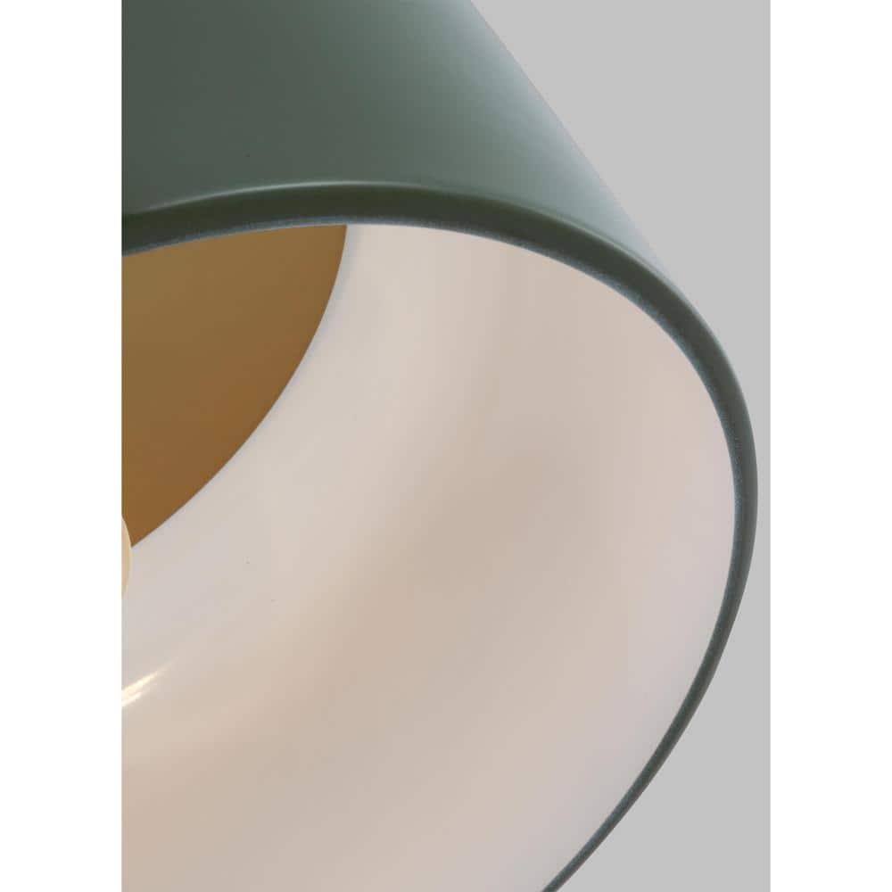 Olive and Brass 13.75" Flush Mount Ceiling Light