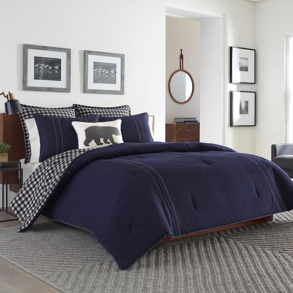 Eddie Bauer Kingston 2 Piece Navy Blue, Navy Blue Twin Bed Comforter