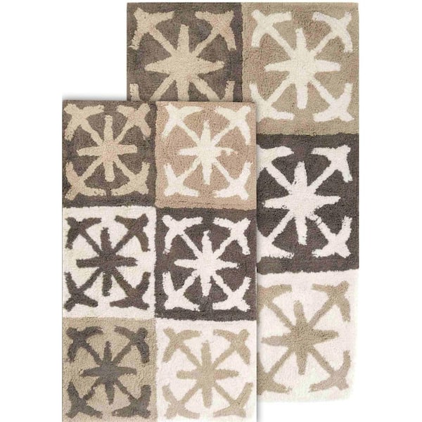 Columbia 21 in. x 34 in. and 27 in. x 45 in. 2-Piece Bath Rug Set in Sand Dunes