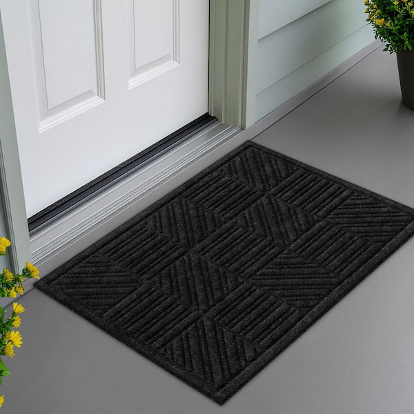 TrafficMaster Flex Ribbed 24 in. x 36 in. Charcoal Doormat