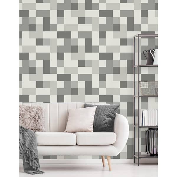 Milano Black Geometric Textured Non-Pasted Peelable Paper Wallpaper