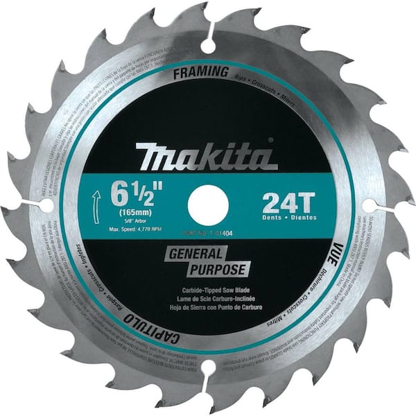 Makita 6-1/2 in. 24T Carbide-Tipped Circular Saw Blade