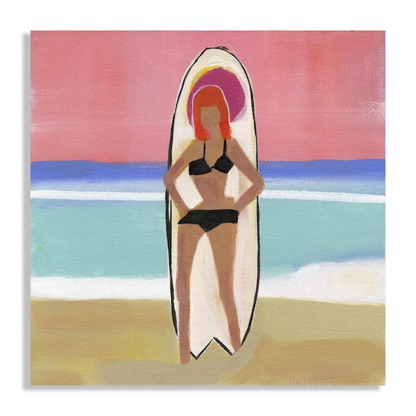 Melissa Van Hise Surfer Girl IV by Kate Mancini Unframed Canvas Art Print 24 in. x 24 in.