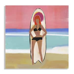 Surfer Girl IV by Kate Mancini Unframed Canvas Art Print 24 in. x 24 in.