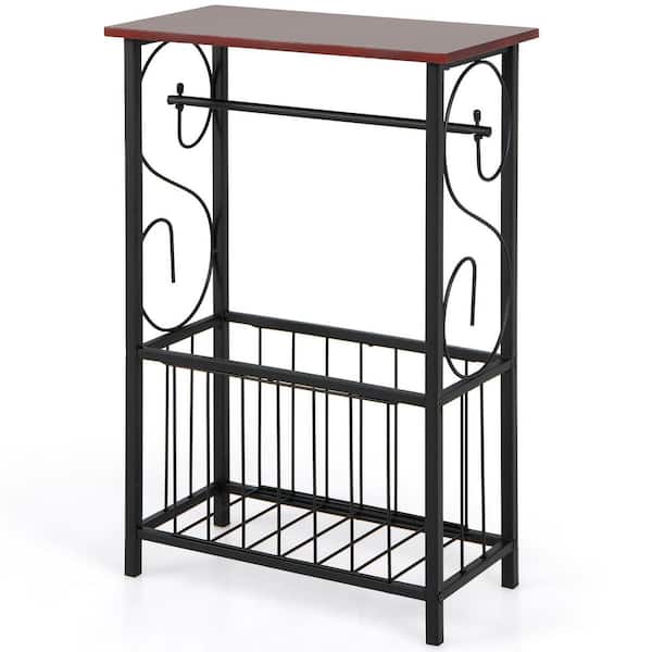 Costway Side Sofa Narrow Table w/Removable Paper Holder for Living Room Bedroom Toilet
