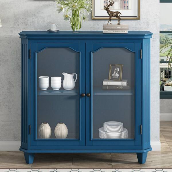 blue buffet hutch