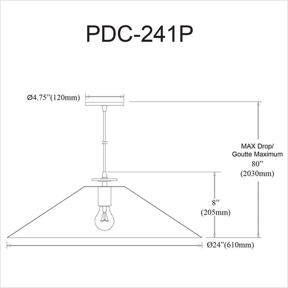 Prudence 24" Matte Black Tapered Drum Indoor/Outdoor Pendant