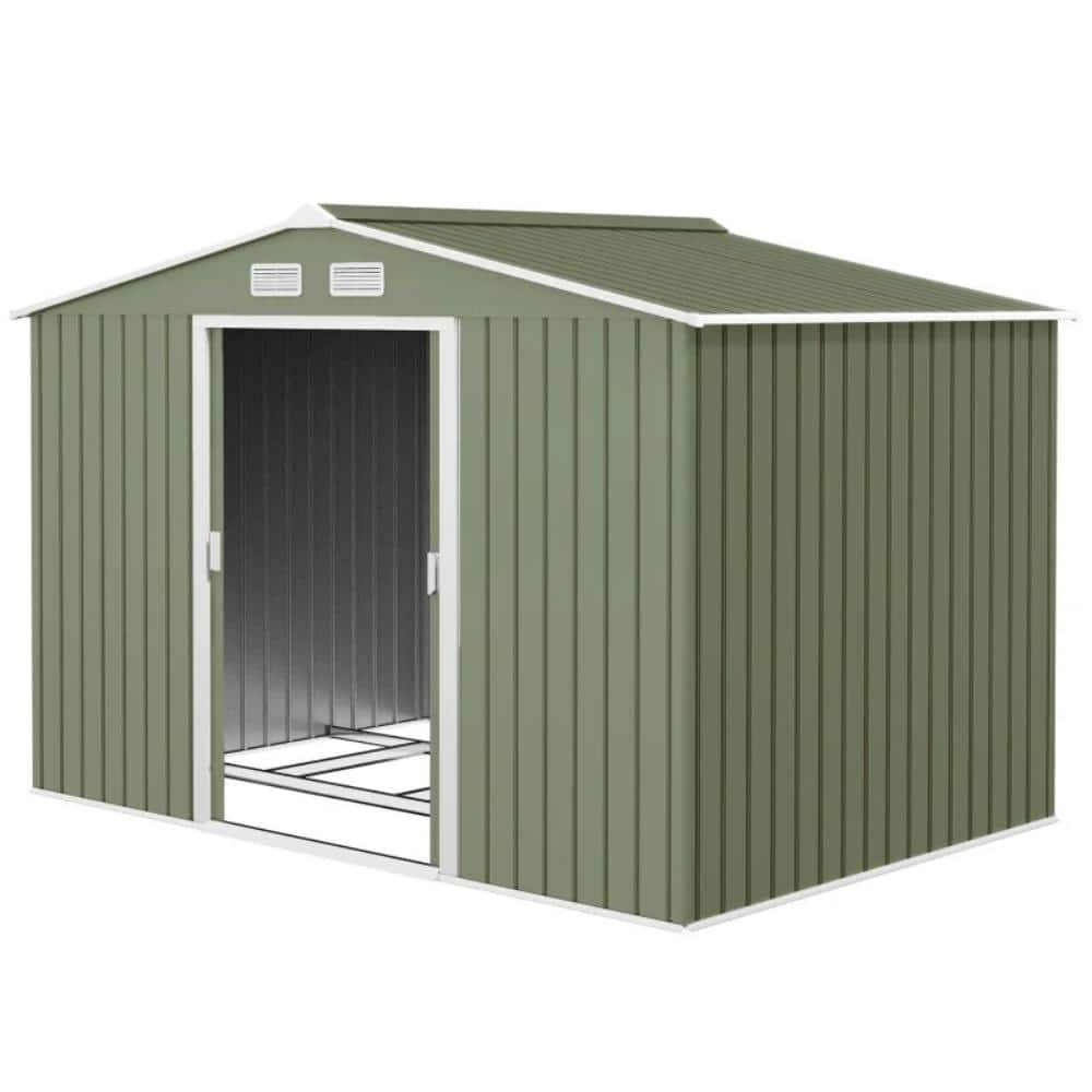 6 ft. W x 9 ft. D Green Metal Outdoor Storage Shed with Foundation Kit, Garden Tool Shed(54 sq. ft. ) price history on PriceWatchPro