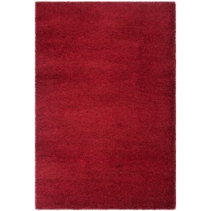 Charlotte Shag Red 5 ft. x 8 ft. Solid Area Rug