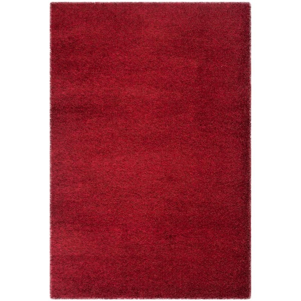 SAFAVIEH Charlotte Shag Red 5 ft. x 8 ft. Solid Area Rug