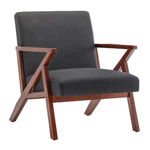 Take a Seat Cliff Dark Gray Fabric Mid-Century Modern Accent Lounge Armchair