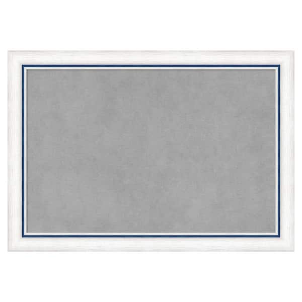 Amanti Art Morgan White Blue 20 in. x 14 in Framed Magnetic Board