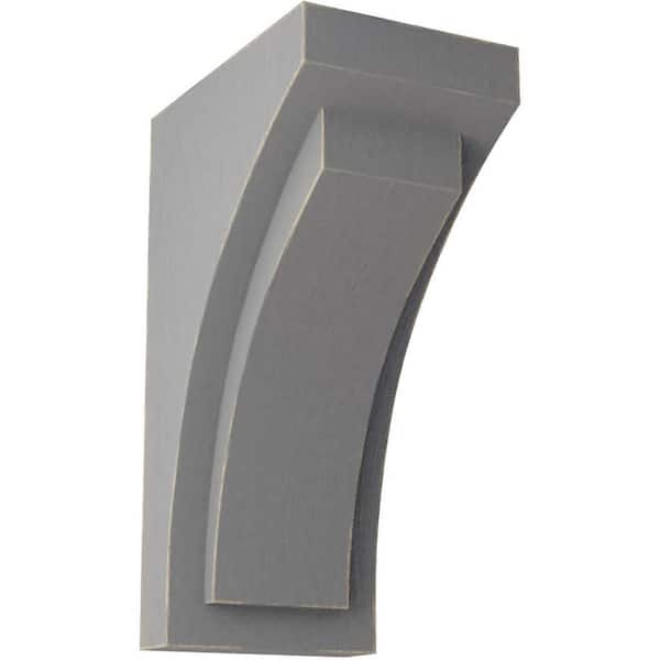 Ekena Millwork 2-1/2 in. x 6 in. x 3-3/4 in. Pebble Grey Mini Felix Wood Vintage Decor Corbel