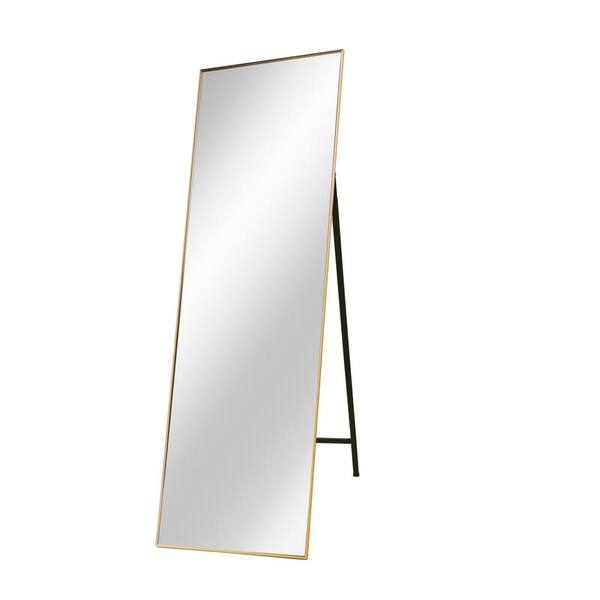 Unbranded 22 in. W x 65 in. H Rectangular Framed Aluminium Wall Bathroom Vanity Mirror in Gold for Bathroom, Full Length Mirror