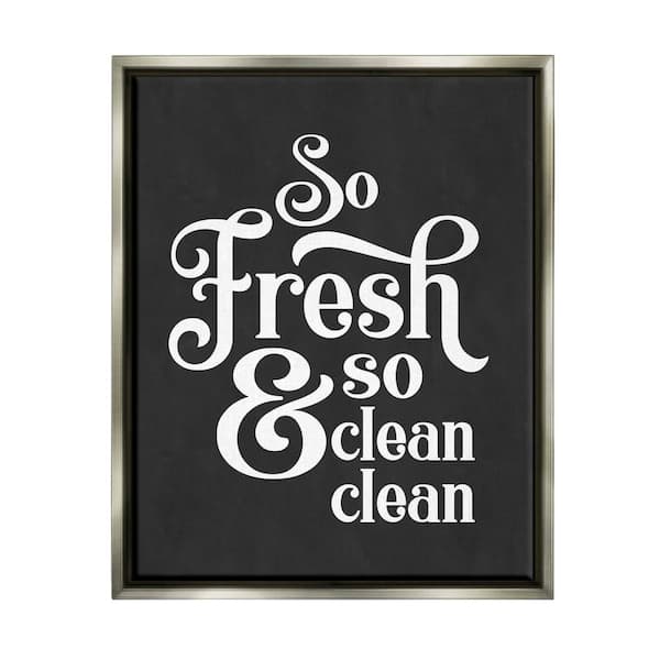 The Stupell Home Decor Collection So Fresh So Clean Laundry Phrase Vintage" by Lettered and Lined Floater Frame Typography Wall Art Print 17 in. x 21 in.