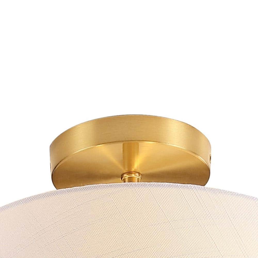 Isabella 15" Gold Brass LED Flush Mount Ceiling Light