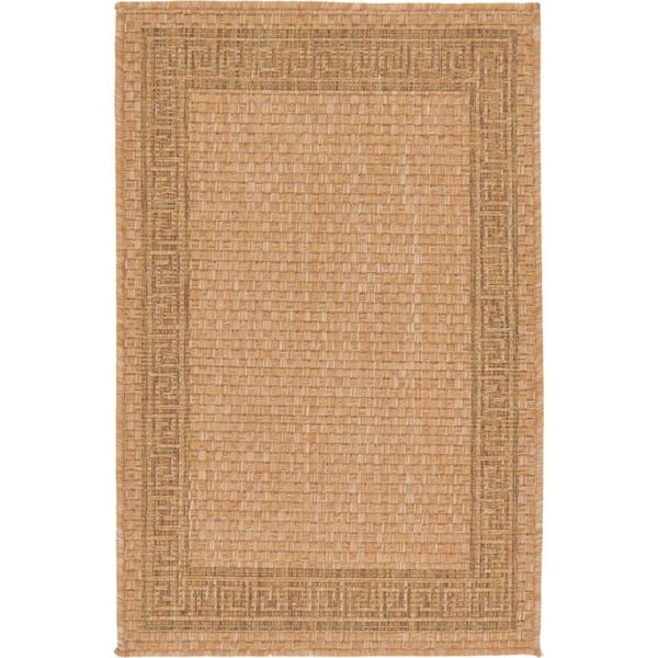 Unique Loom Outdoor Greek Key Area Rug - 2'2 x 3' - Gray