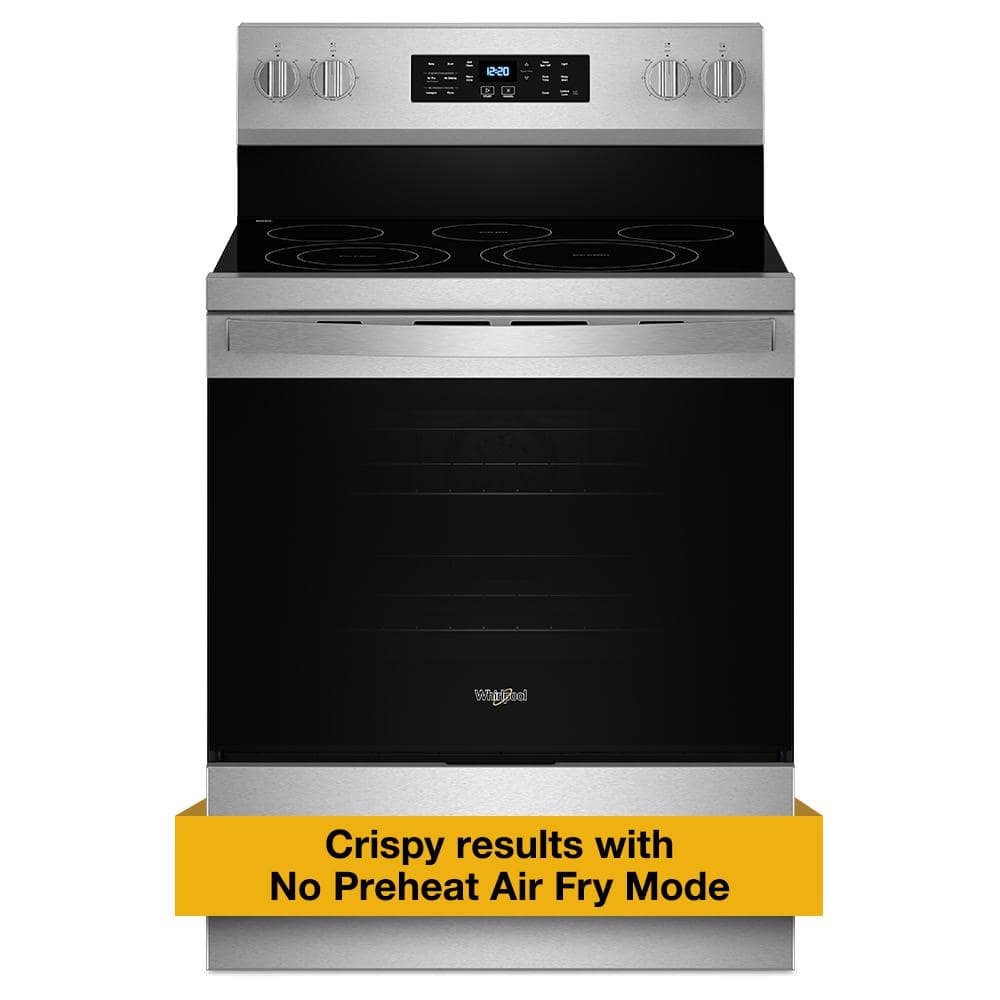 30 in. 5 Element Freestanding Electric Range in Fingerprint Resistant Stainless Steel with Air Cooking Technology -  Whirlpool, WFES5030RZ