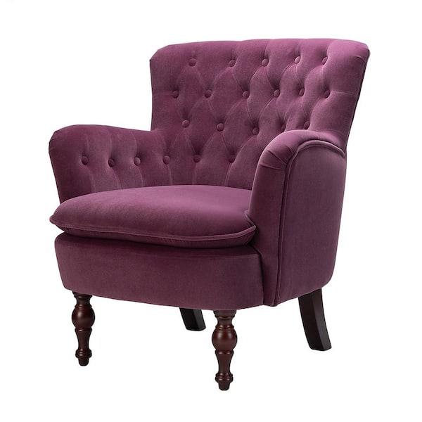 JAYDEN CREATION Isabella Purple Tufted Accent Chair