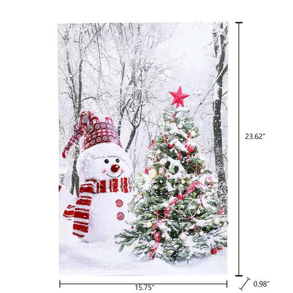 Luxen Home Holiday Snowman Christmas Tree Lighted Unframed Home