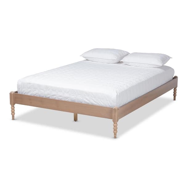 Baxton Studio Cielle Antique Oak Full Platform Bed 161 10187 HD