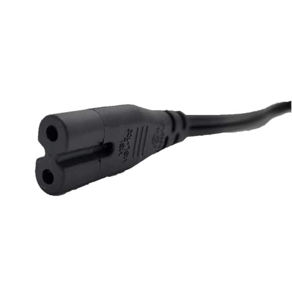 10 ft. (18AWG)/2-Prong Indoor Notebook AC Power Cord (NEMA 1-15P To C7) Black (5-Pack)